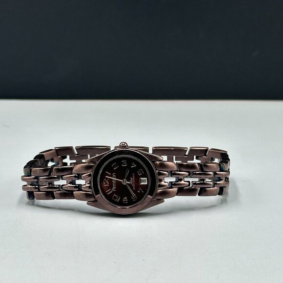 3/$30 Armitron Watch Women Metallic Brown Date Window Round Dial 8 Inch - Picture 10 of 16